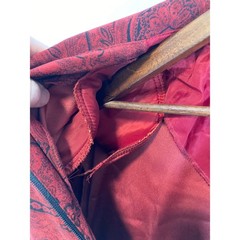 Vintage Aesthetic Positive Attitude Women Petite 22 Red Paisley Zip Jacket