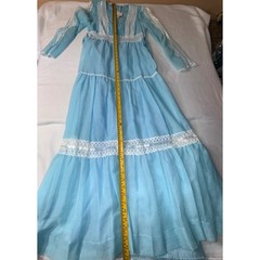 JCPenney Fashions Vintage Maxi Dress Women’s Size 9 Blue Lace Prairie Boho