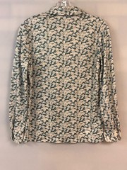 Devon Vtg 70s Polyester Top Size M Floral Blouse Collared Long Sleeves Button Up