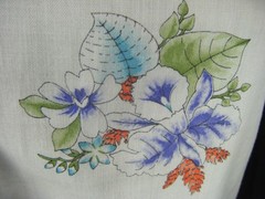 TERRY CHICAGO Vtg 70s White Floral Print Sleeveless Top-Bust 37/XS