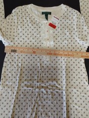 RALPH LAUREN GREEN TAG LESLIE KNITS NIGHT GOWN NWT LARGE COTTON VINTAGE