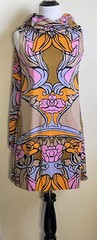 Vtg Pucci Inspired Collection Of Leila Larmon Floral ❤️ Op Art Psychedelic Dress
