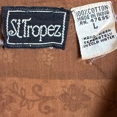 Vintage St Tropez India Patchwork Cotton Peasant Babydoll Midi Dress L Boho