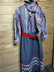 Vtg 70s Howard Wolf LS Poly Knit Knee Length Dress Peter Max Style Floral Sz 8