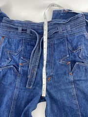 Vtg 70s N’est Ce Pas?STAR BUTT Jeans Bell Bottom Belted Denim Disco 28×32 W/belt