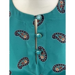 CB New York Women Size 14 1/2 Blue Blouse Top Long Sleeve Vintage USA