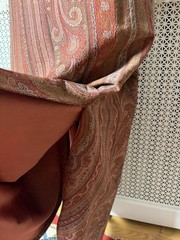 Vintage 1960s Qipao Style Dress, Victorian Paisley Shawl