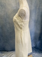 Vtg 50s 60s Barbizon Ariel Tafredda Full Slip White Taffeta Side Zip Fits XS/S
