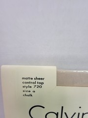 Vintage Calvin Klein Matte Sheer Control Top Pantyhose Size A Chalk Style 720…