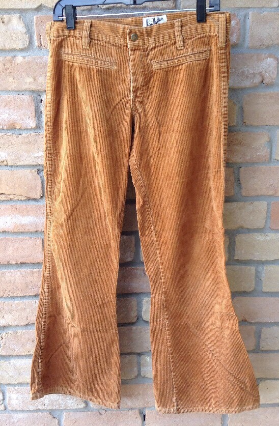 VTG 70s Landlubber Toffee Corduroy Pants Low Rise 32″W Flare Hippie Festival