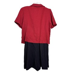 Sag Harbor Petite 3 Piece Set Red Shirt Vest Black Shorts Vintage Size 12P