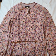 Vtg 1970s Sue Brett Maxi Floral Dress Womens Sz Medium Prairie Cottage Core EUC