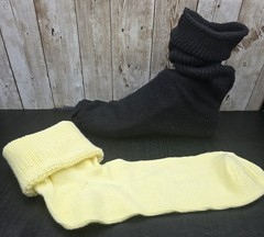 6 Pr Vtg Retro 80s 90s Slouch Boot Action Cuff Socks Pink Dark Blue Yellow Black