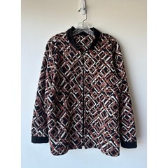 Vintage Oversized 90s Geometric Print Zip Up Bomber Jacket