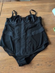 Body Girdle Waist Trainer Bodysuit Shaper Black W/ Underwire Plus Size 2X