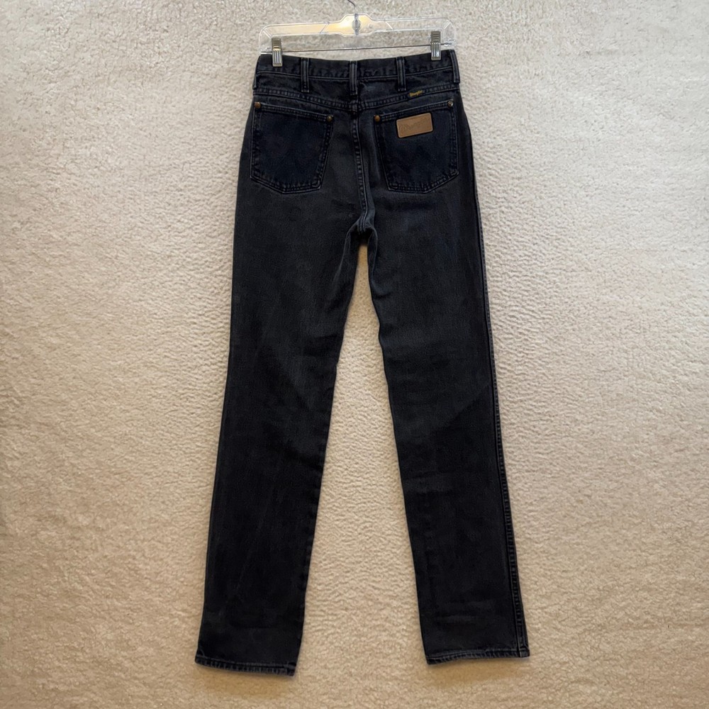 Vintage Wrangler Grey Black Relaxed Straight Leg Jeans 4 6 26 27 Tall Long