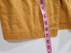 Vtg Nok Nok Dress M Mustard Yellow Long Sleeve Full Zip Pockets Ramie Cotton *