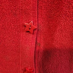 Vintage Christmas Cardigan Women 2X Red Fleece Holiday Party Cottage Granny
