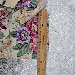 Vtg 80s Cottagecore Floral Lace Collar Midi Dress Size 6P Belted Shoulder Pads