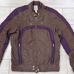 Vintage Y2K Diesel Women’s Moto Jacket Brown Purple Colorblock Full Zip Sz Large
