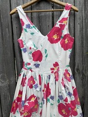 Vintage 1980s-1990s Laura Ashley Floral Cotton Summer Dress With Pockets