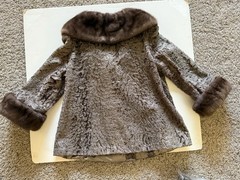 Vintage 1970 Argentina Lamb Fur – Lutetia Mink Collar & Cuffs Jacket