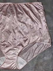Vtg Shadowline Shiny Nylon & Lace Granny Panty Full Cut Brief Plus 3XL 3X New
