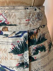 Vintage 80s 90s Adorable Animal Print Southwestern Cowgirl Wrap Skirt Size L
