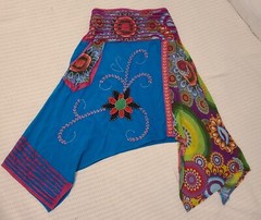 Vtg Asymmetrical Floral Skirt M / L Multi Colors Patchwork Hippie Festival Nepal