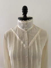 Vintage Gunne Sax Gunnies Jessica McClintok Cream Lace Blouse Prairie Floral