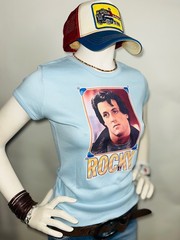 VTG 70s 80s ROCKY Sylvester Stallone Boxing Punk NOS sexy ROCKSTAR women T-Shirt