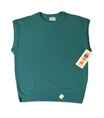 NWT Vintage 1980s “Working Girl” women’s teal sweater vest deadstock MINTY