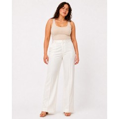 Vintage 70s JC Penney White High Waist Polyester Flare Pants 32″ W