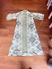 Vintage Mod Novelty Print Nyon Lounge Hostess Gown