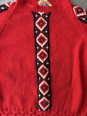 Vintage 60s-70s L’Alpina Milano hand-made red wool sweater Women Size M Italy