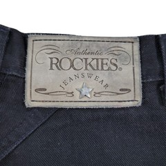 Rockies Western Jeans Women 9 27 Black High Rise Studded Cowgirl Vintage Denim