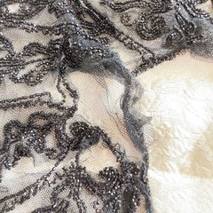 Antique Victorian French Jet Beaded Net Mantle / Capelet Mourning Attire AS IS