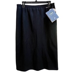 $376 GEIGER Boiled Wool Black Pencil Skirt | 42 EU (12 US) | New! Vintage!