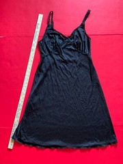 Vintage Dixie Belle Nylon Full Slip Size 34 Black 37″ Made In USA