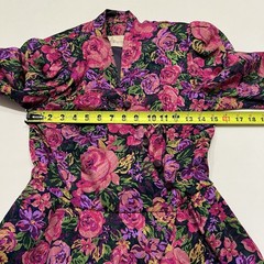 Vintage 80s Statement Floral Peplum Jacket Maximalist Avant Gard Puff Sleeve