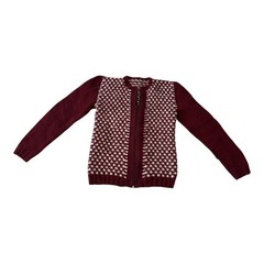 VINTAGE Handmade Crochet Granny Design Zip Long Cardigan Medium 90s
