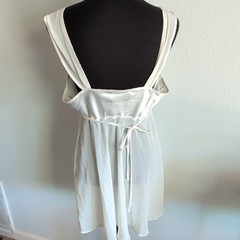 Secret Treasures Ivory Polyester Satin Slip Chemise Lace Trim Lingerie Size L