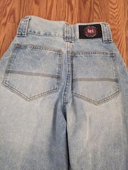 Vintage LEI baggy wide leg high rise jeans Y2K 90s l.e.i. light blue USA womens