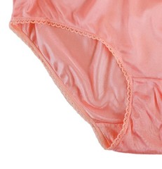 Vtg Womens Panty 1X Full Brief Hi-Waist Peachy Pink Second Skin Sheer Nylon