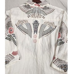 Johnny Was Palladium Floral Embroidered Quilted Top Boho Cottagecore Whimsigoth