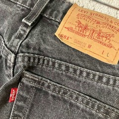 Vintage Levis 551 Relaxed Fit Tapered Leg Jeans Womens 12 Long Black Made in USA