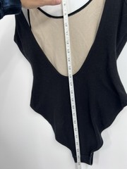 Vintage 80s Gitano Graphic Print Black Body Suit 9/10 Aerobics