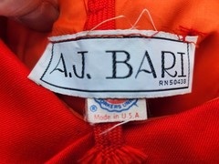 Vintage A.J. Bari Spaghetti Strap Dress w/Bow Size 8 ~ Red ~ SEE DESCRIPTION