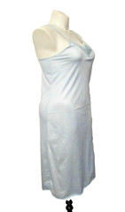 70’s Sidney Bernstein Slippery Silky Blue Nylon Mid Length Nightgown L USA made