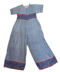 Vintage Wide Leg Jumpsuit Womens M Cottage Oversized SPRING Lagenlook Jumper
